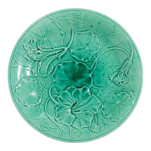 English Majolica Ceramic Greenware Dessert Plate, C. 1820