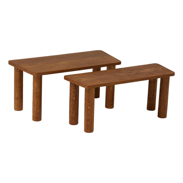 Mid-Century Modern Wood Coffee Tables, 1950, Set of 2 For Sale