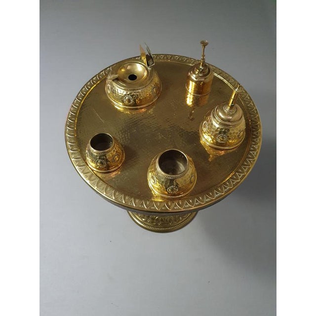 Gold Art Nouveau Brass Smoke Table For Sale - Image 8 of 17