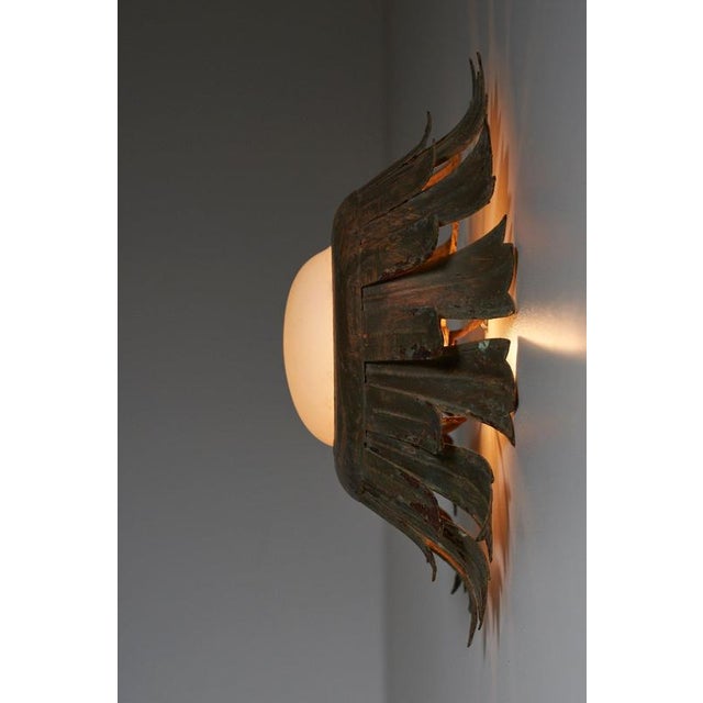 Sunflower Wall Light with Textured Glass Diffuser For Sale - Image 6 of 11