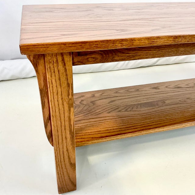 1990s Vintage Arts & Crafts America Shaker Oak Coffee Table, After Stickley. For Sale - Image 16 of 18