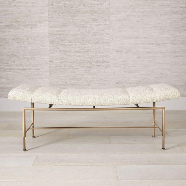 Textile Contemporary Asian Inspired Bench For Sale - Image 7 of 8