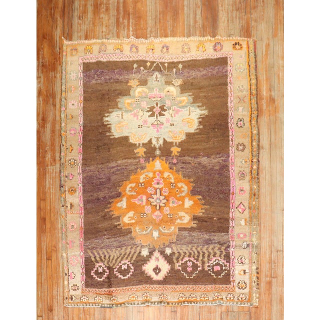 Late 20th Century Zabihi Collection Floral Turkish Kars Rug - 7' x 9'4" For Sale - Image 9 of 10