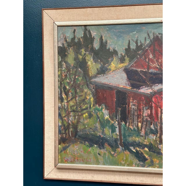 Svän Grandin, Barn, 1950s, Oil on Panel, Framed For Sale - Image 9 of 14