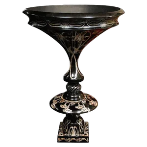 Black Lacquer With Intricate Mother-Of-Pearl Inlays Planter