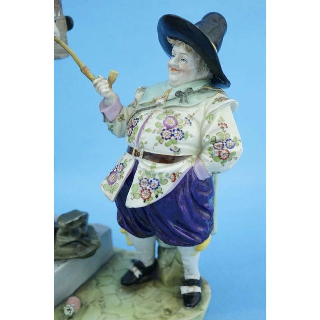 19th Century Porcelain Jester in the Pillory and King from Imperial Manufactory Vienna, Austria For Sale - Image 12 of 18