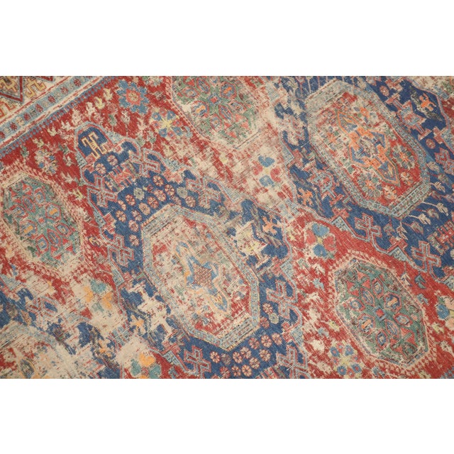 19th Century Worn Antique Zabihi Collection Caucasian Soumac Flatweave - 5'4" x 6'2" For Sale - Image 9 of 9