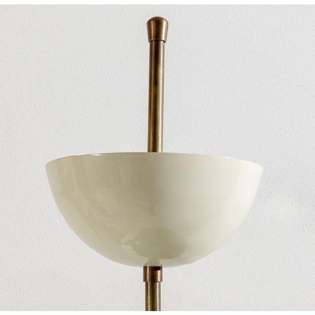 1980s Wall Lamps in Brass with White Aluminum Cups in the style of Stilnovo, 1980s, Set of 2 For Sale - Image 5 of 18