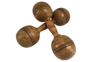 19th Century Wood Dumbbells - A Pair