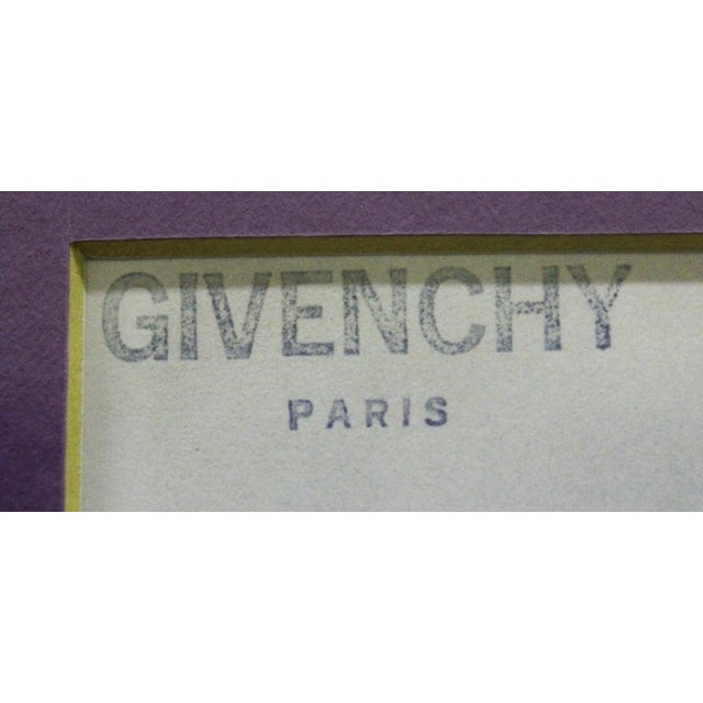 1980s Givenchy Paris No. 73 Traditional Watercolor Painting For Sale - Image 4 of 4