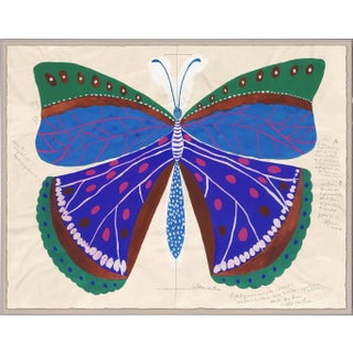 Butterfly Blue Art Print in Acrylic Box Frame by Paule Marrot For Sale