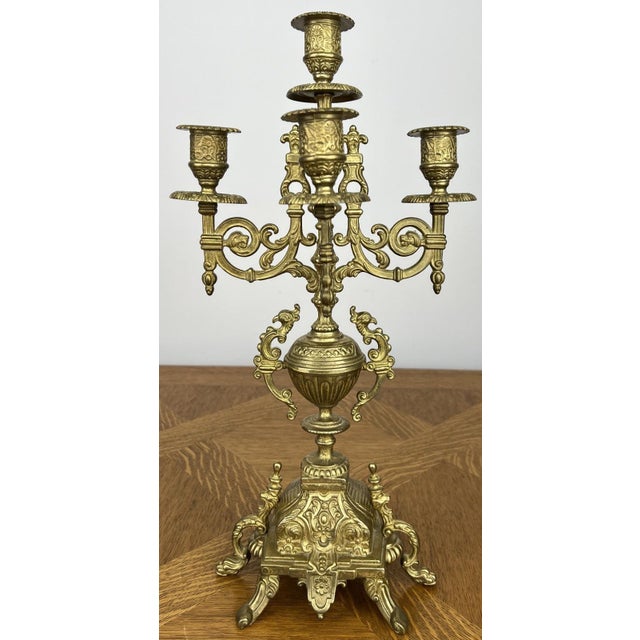 Vintage French Style Ornate Candleholders, Set of 2 For Sale - Image 3 of 16
