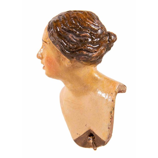 18th Century Polychrome Ceramic Woman Sculpture from Naples, Italy For Sale - Image 6 of 7