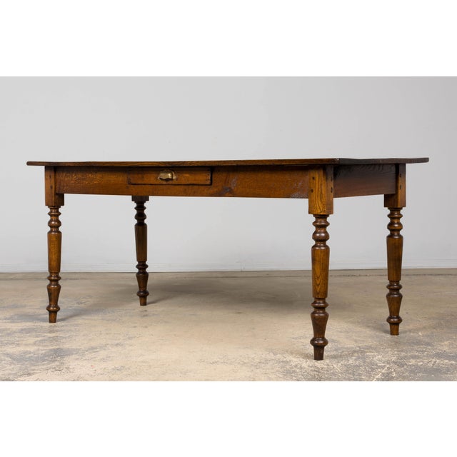 Mid-19th Century French Provincial Louis Philippe Style Oak Writing Table For Sale In New York - Image 6 of 18