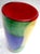 Mid-Century Modern Glamorous Multi-Color Glass Block Vase With Red Interior - Makora Krosno Poland For Sale - Image 3 of 17