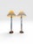 1990s Pair of Ralph Lauren Home Adjustable Tubular Glass & Brass Table Lamps With Original Shades For Sale In West Palm - Image 6 of 13