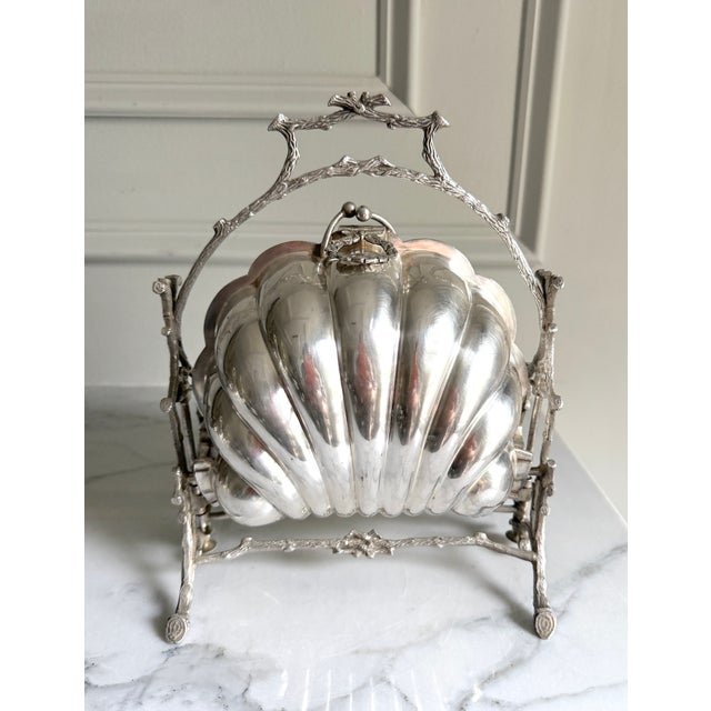 Victorian Rare Antique Victorian Mappin & Webbs London & Sheffield Triple Deposit Princes Silver Plated Egg Cruet / Hors d'Oeuvres Dish Serving Set With 6 Cups For Sale - Image 3 of 12
