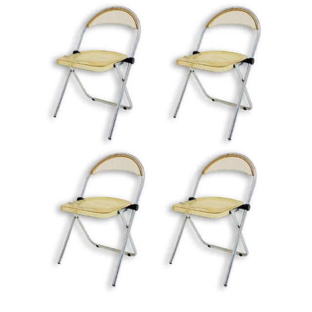 Acrylic Glass Chairs by Giancarlo Piretti, 1970s, Set of 4 For Sale - Image 9 of 9