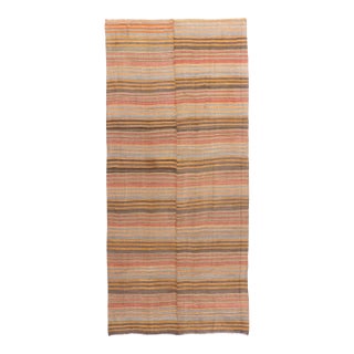 Vintage Circa 1940 Multicolor Turkish Flatweave Kilim 4ft 10in X 10ft 11in For Sale