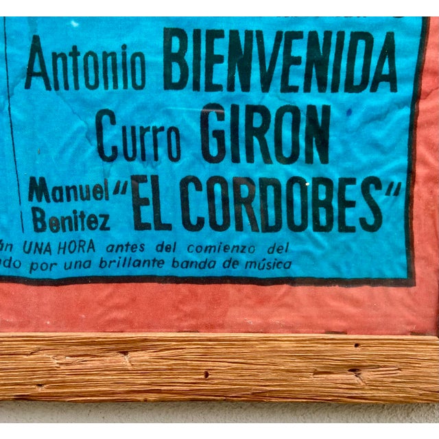 1960s Framed Spanish Bullfighting Textile Poster, 1969 For Sale - Image 5 of 7