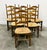1970s French Oak Farmhouse Country Dining Chairs Wit Rush Seating, Set of 6 For Sale - Image 5 of 7