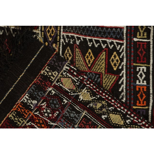 Textile 1950s Vintage Kilim Tribal Rug in Black, Multicolor Geometric by Rug & Kilim For Sale - Image 7 of 7