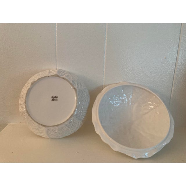 Transitional Spode Savoy White Round Covered Box For Sale - Image 3 of 7