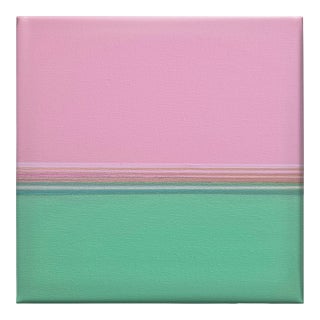 Pink & Mint Green Abstract Acrylic Painting For Sale