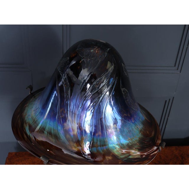 Large Vintage French Iridescent Art Glass Mushroom Lamp, 1960 For Sale - Image 6 of 18