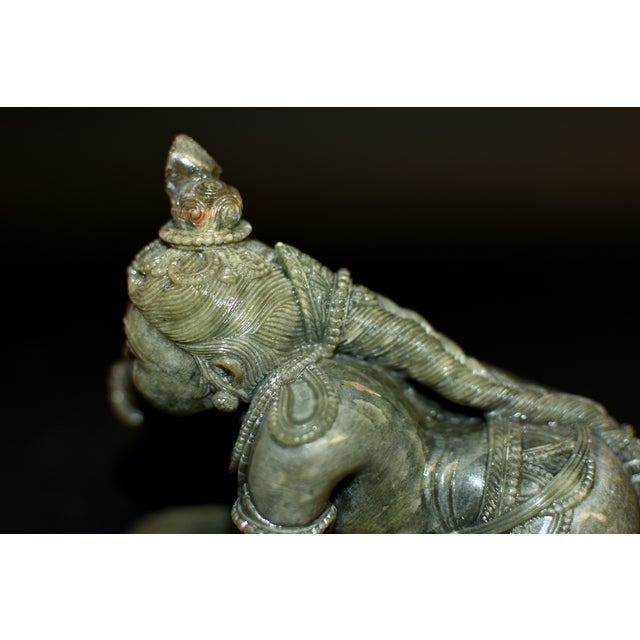 Baby Krishna Statue Finely Carved Gemstone Serpentine Indian God For Sale - Image 15 of 18