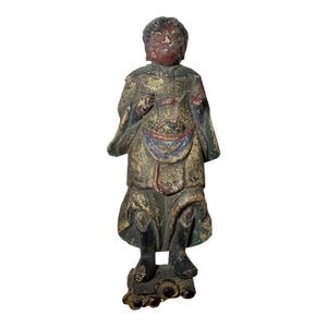 Antique 19th Century Hand Carved Polychromed Japanese Sculpture Figure Statue