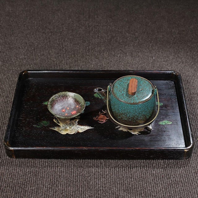 Dimensions: Height 3 cm (1.2") x Length 35.5 cm (14") x Width 23 cm (9.1") Material: Solid Hardwood (Rosewood), Mother-of-...