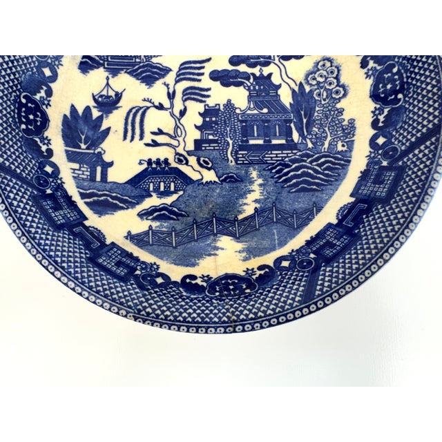 Antique Japanese Blue & White Transferware Chinoiserie Bowl For Sale - Image 4 of 9