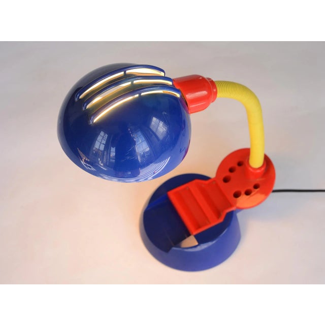 1980s Vintage 1980s Postmodern Memphis Style Tricolor Plastic Desk Lamp For Sale - Image 5 of 12