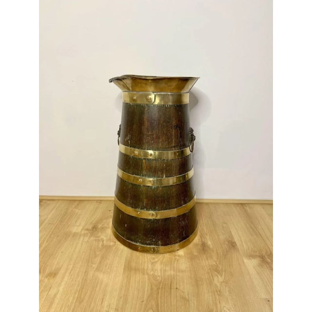 Wood Victorian Oak and Brass Bounded Stick Stand, 1880s For Sale - Image 7 of 7