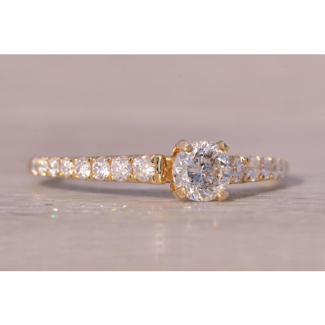 The Goes: Natural Diamond Engagement Ring in Yellow Gold For Sale - Image 9 of 11