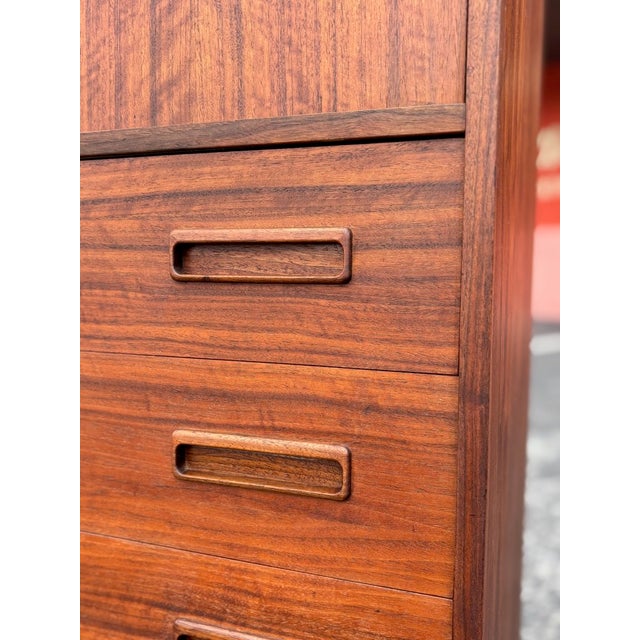 Mid-Century Modern Mid 20th Century Fully-Refinished Danish Teak Secretaire For Sale - Image 3 of 13
