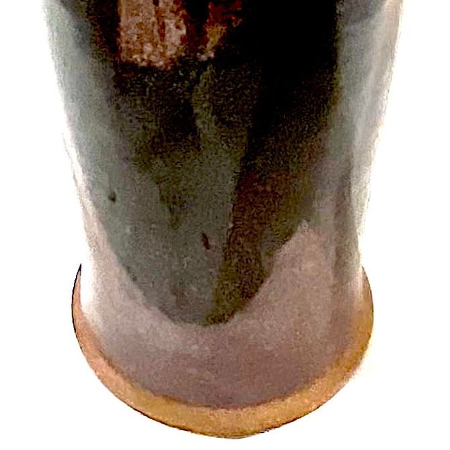 1970's Tall Hand-Crafted Stoneware Handled Jar With Lid by Ken Edwards - Montana For Sale - Image 4 of 12