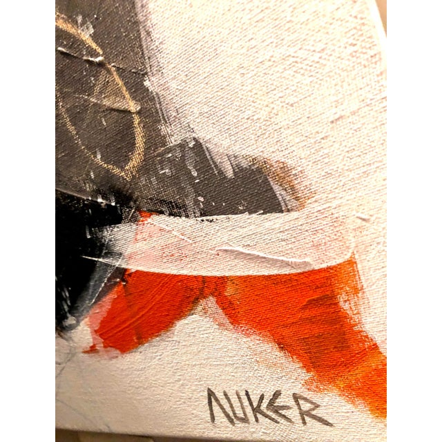 Textile Contemporary Modern Artwork “Le Fete”by Cassandra Auker, Mixed Media on Stretched Canvas For Sale - Image 7 of 9