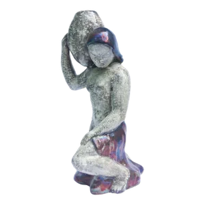 Figural Art Pottery Vase of Nude Woman
