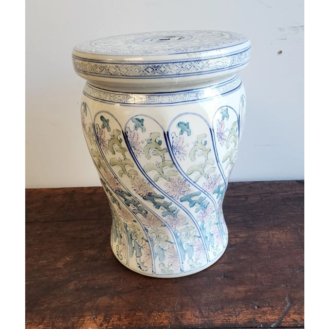 Vintage Chinoiserie Style Ceramic Garden Stool For Sale In New York - Image 6 of 11