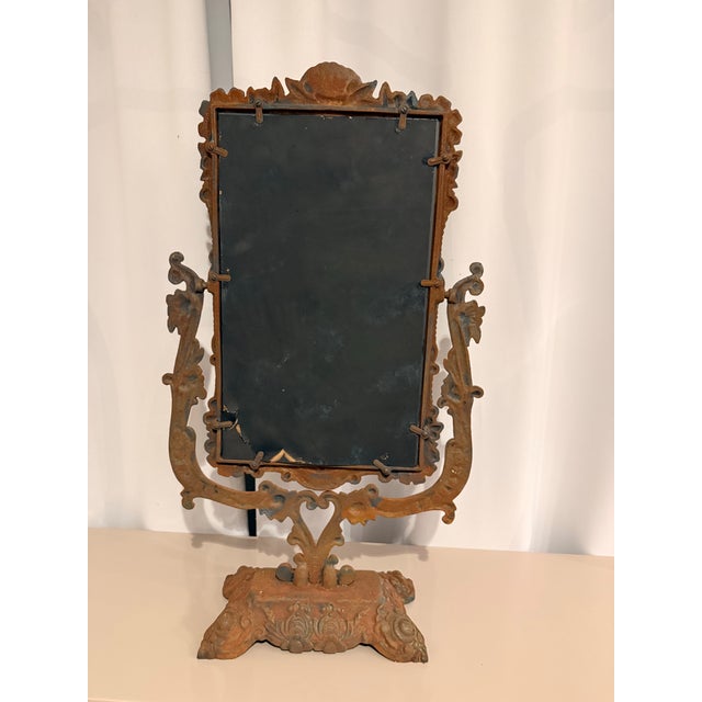 Large Victorian Antique Cast Iron Vanity Mirror For Sale In Birmingham - Image 6 of 12