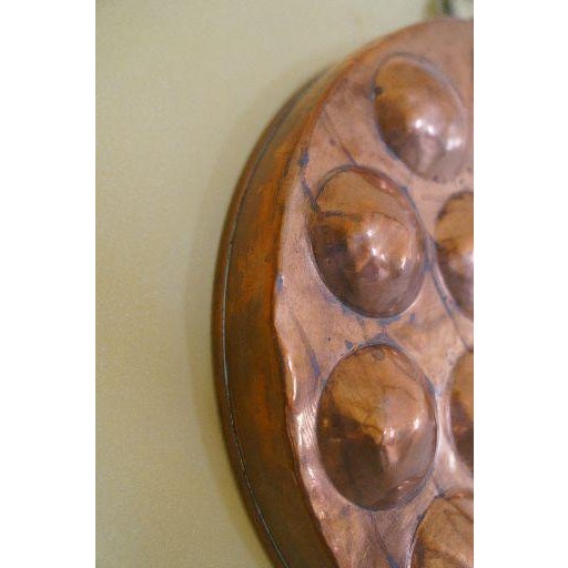 French Country Oversized Vintage French Country Copper Egg Poacher Mold Wall Decor For Sale - Image 3 of 7