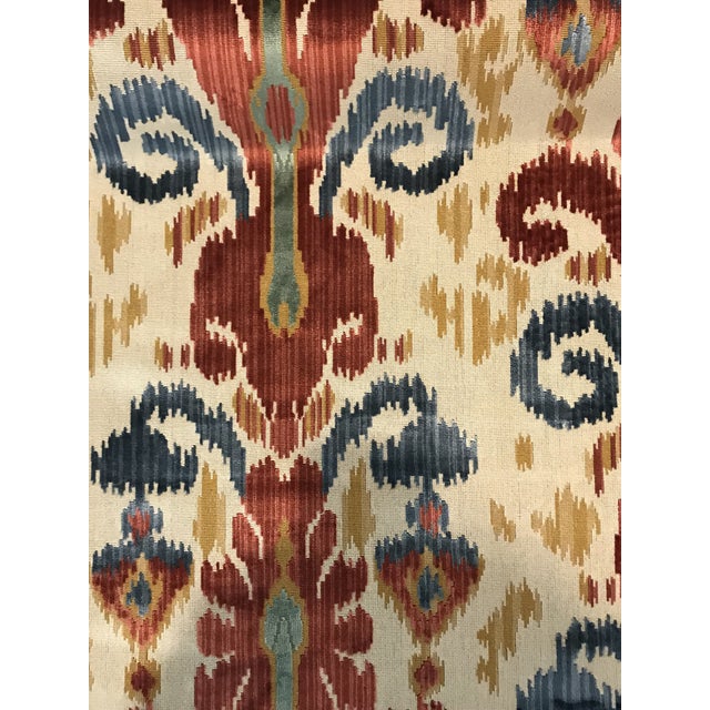 Traditional Kravet Ikat Pardah Cut Velvet in Jewel 1 Yard Fabric