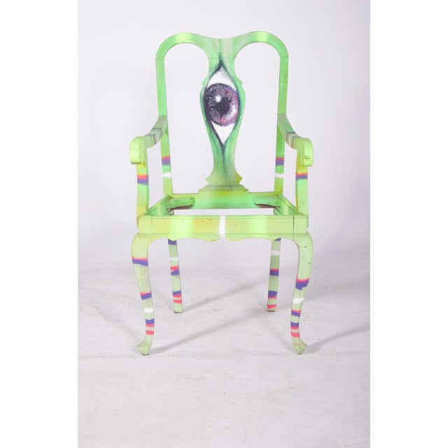 Mid-Century Modern Portuguese Painted Armchair by Francisco Camilo, 1950s For Sale - Image 3 of 3