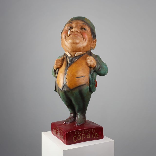 Art Deco Advertising Statue for Cigarettes Copain, France, 1920s For Sale - Image 13 of 13