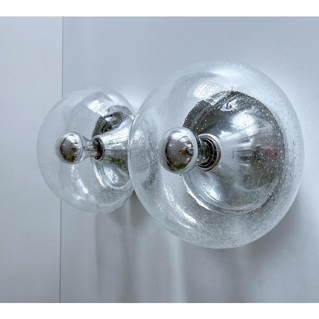 Metal Vintage Space Age Glass Sconces from RZB, 1970s, Set of 2 For Sale - Image 7 of 18