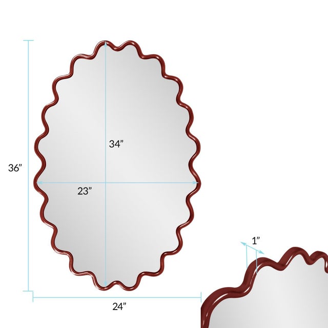 Cloud Mirror Burgundy For Sale - Image 9 of 11