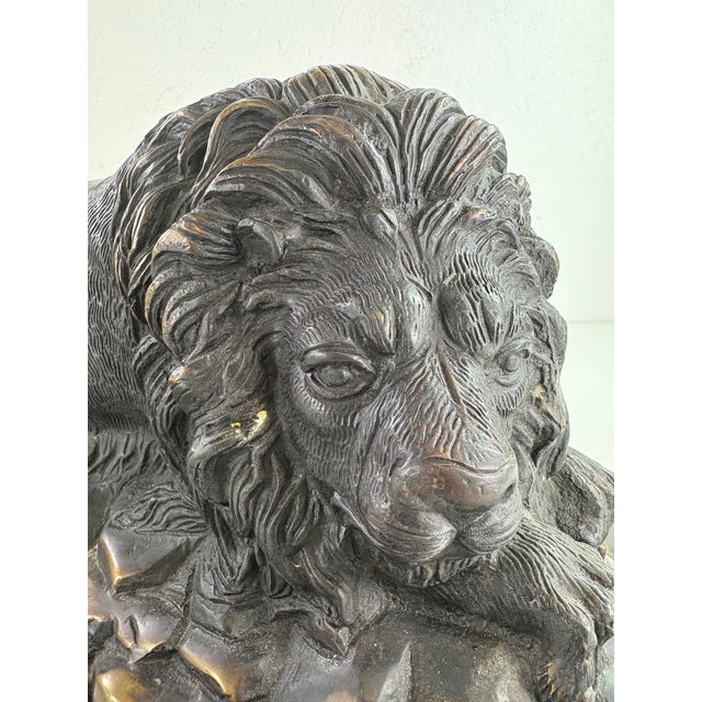 Mid 20th Century Grand Tour Italian Bronze Lion Sculpture For Sale - Image 4 of 12