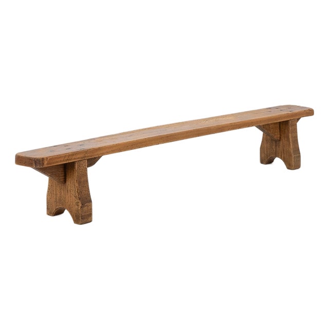 Rustic Low Bench in Wood, France, 1850s For Sale